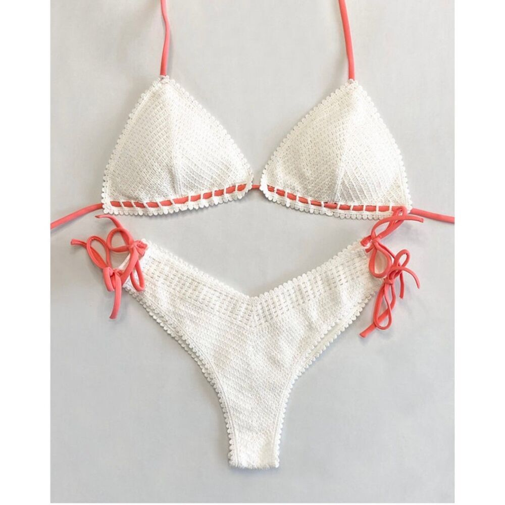 Women's Tezenis White Coral tie bikini